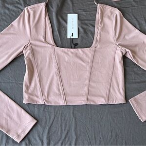 Dynamite Pia Corset Top Pink, size small. NWT